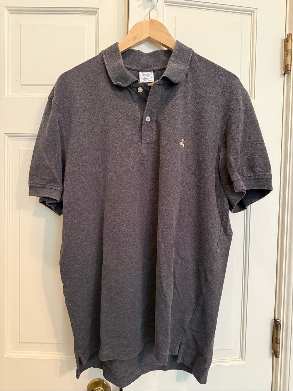 Brooks Brothers Men's Dark Gray Polo with Embroidered Logo